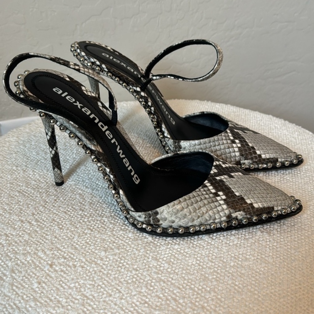 Alexander Wang Snakeskin Heels - Black and Gray